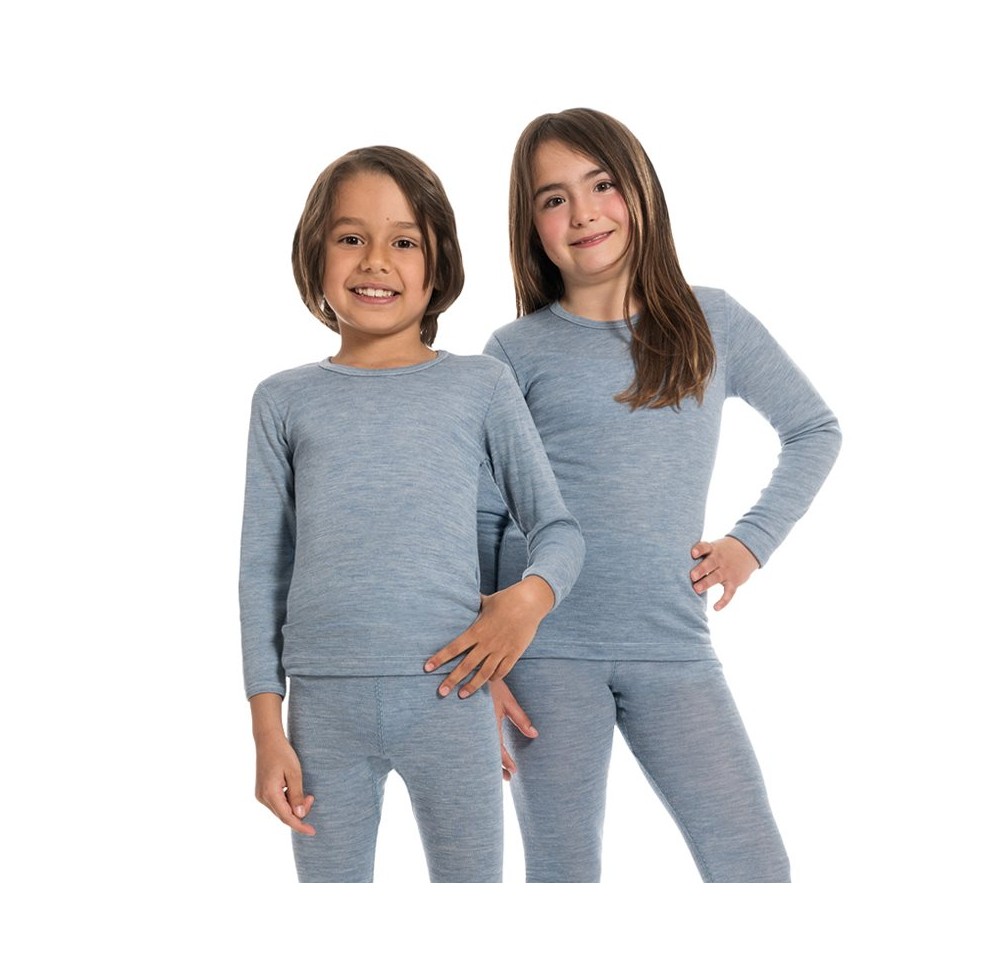 EUSANA kids manches longues Gr140 bleu cla chiné