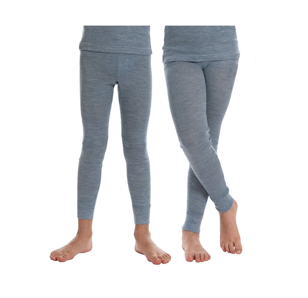 EUSANA kids caleçon long Gr128 bleu clair chiné