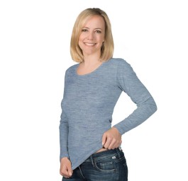 EUSANA femmes manches longues S bleu clair chiné