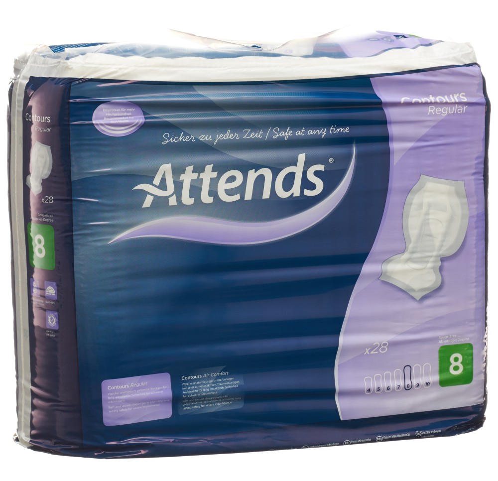 ATTENDS CONTOURS 8 regular lange 28 pce