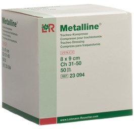 METALLINE compresse trachéotomie 8x9cm stér 50 pce