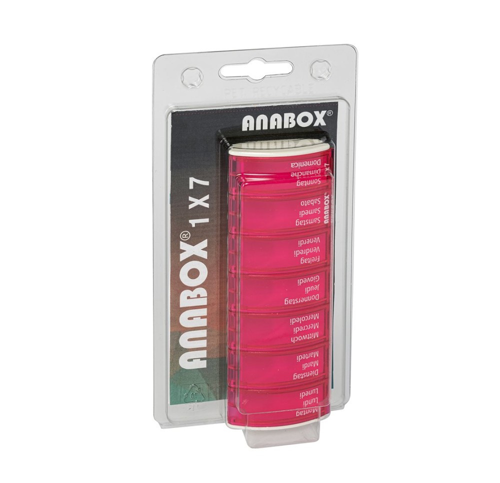 ANABOX pilulier 1x7 pink a/f/i emba blist