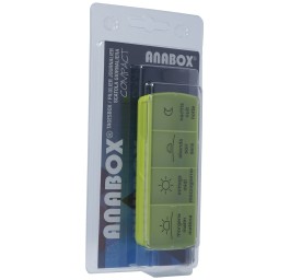 ANABOX pilulier compact un jour vert 4 cas a/f/i