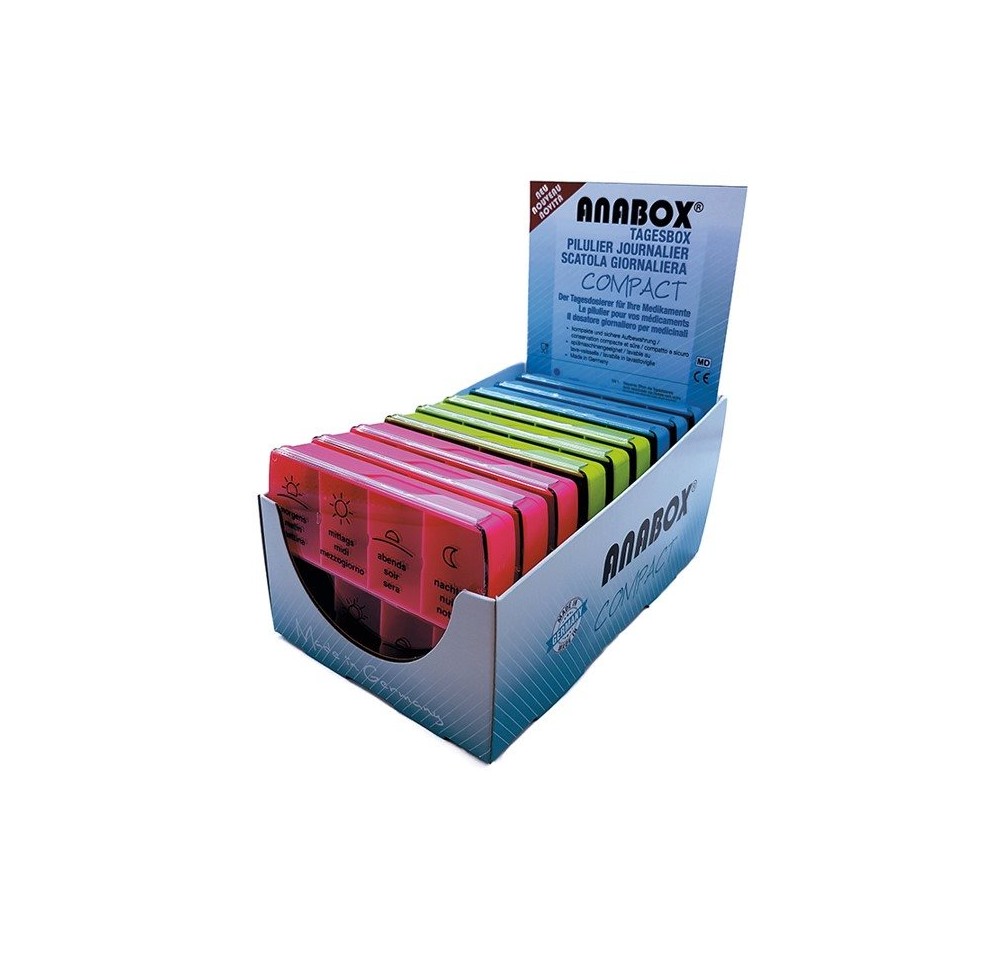 ANABOX pilulier compact un jour ass 18pce disp