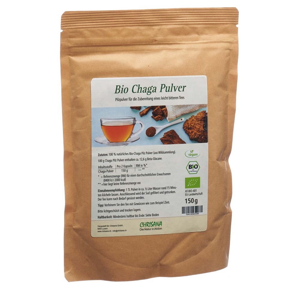 CHRISANA Bio Chaga pdr sach 150 g CHRISANA Bio Chaga pdr sach 150 g