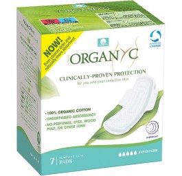 ORGANYC serviettes hygiéniques nuit ailettes 7 pce