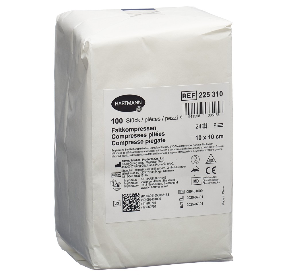 IVF compresses pliées T24 10x10cm 8couche 100 pce