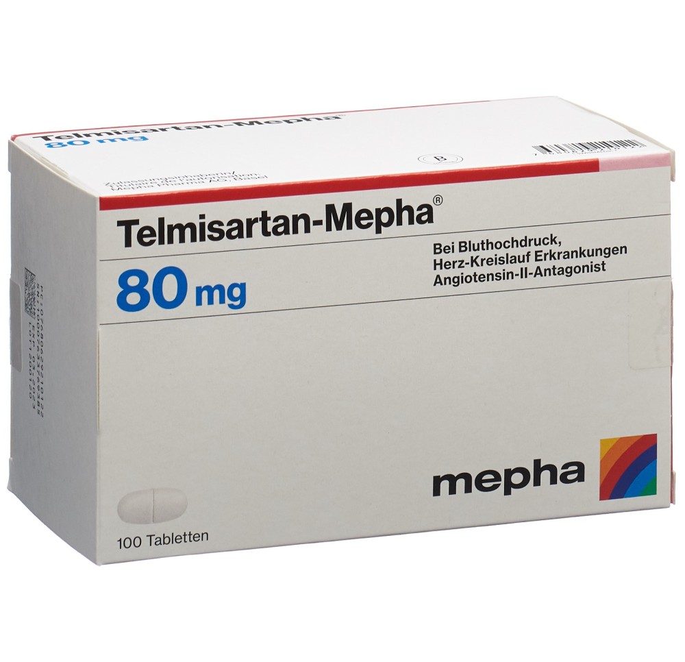 TELMISARTAN Mepha cpr 80 mg 100 pce TELMISARTAN Mepha cpr 80 mg 100 pce
