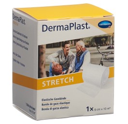 DERMAPLAST Stretch bande gaze 6cmx10m blanc
