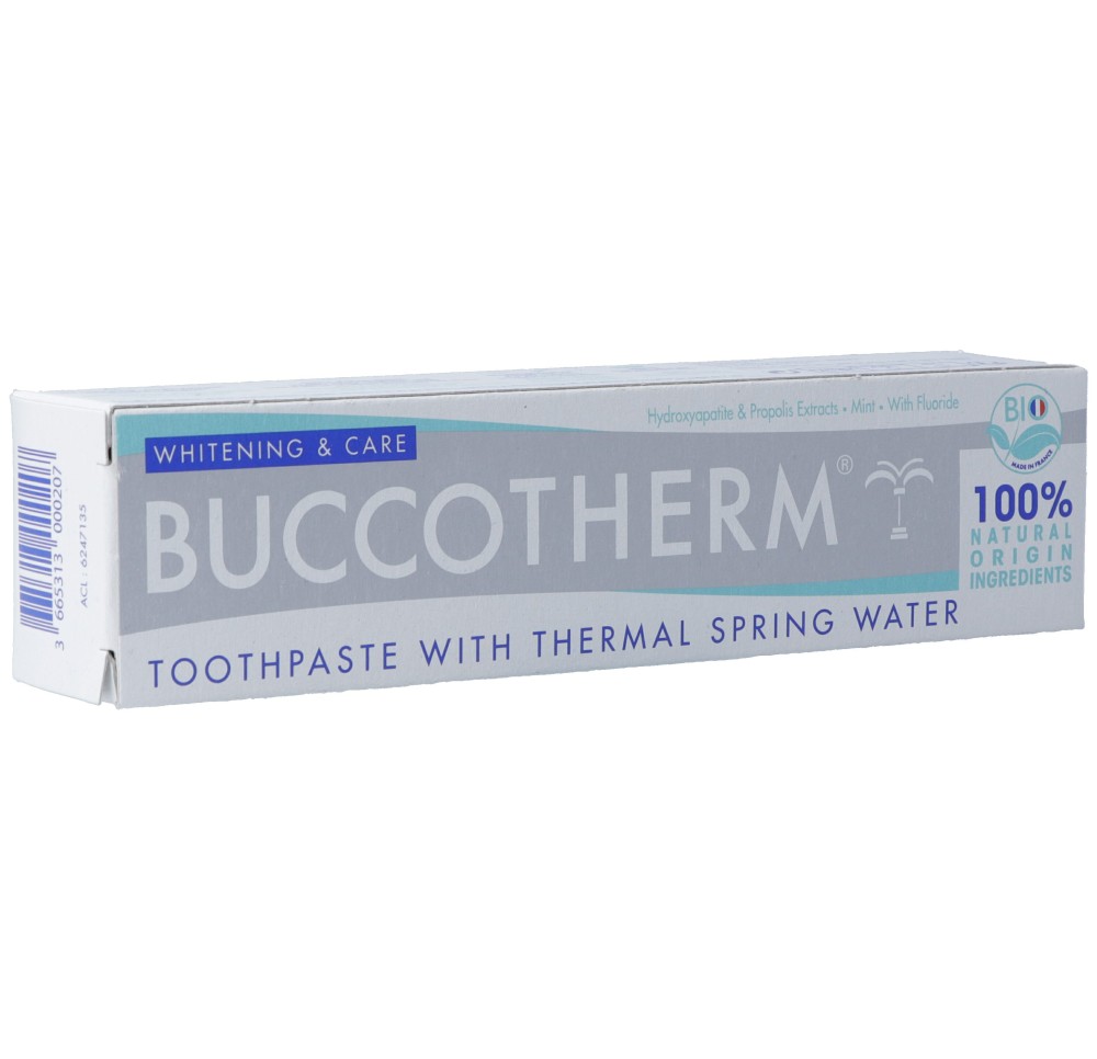 BUCCOTHERM dentifrice blancheur et soins BIO 75 ml