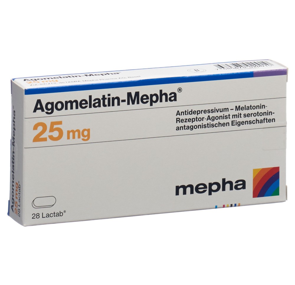 AGOMELATIN Mepha cpr pell 25 mg 28 pce AGOMELATIN Mepha cpr pell 25 mg 28 pce
