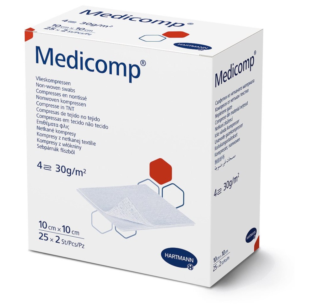 MEDICOMP Bl 4 plié S30 10x10cm stérile 40 x 5 pce