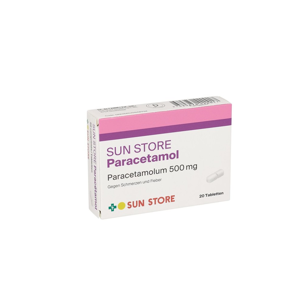 SUN STORE Paracétamol cpr 500 mg 20 pce SUN STORE Paracétamol cpr 500 mg 20 pce