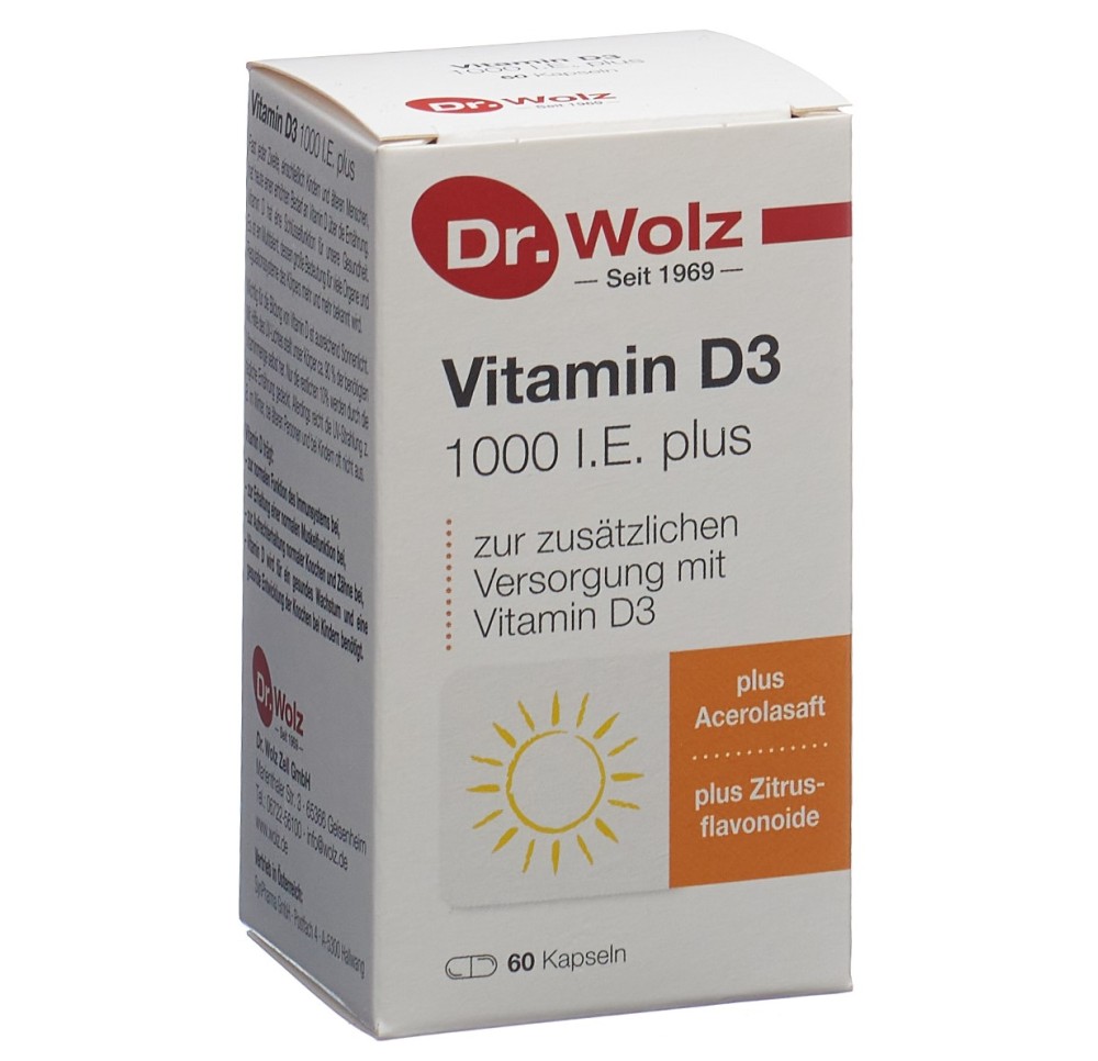 DR. WOLZ Vitamin D3 1000 I.E. plus caps 60 pce