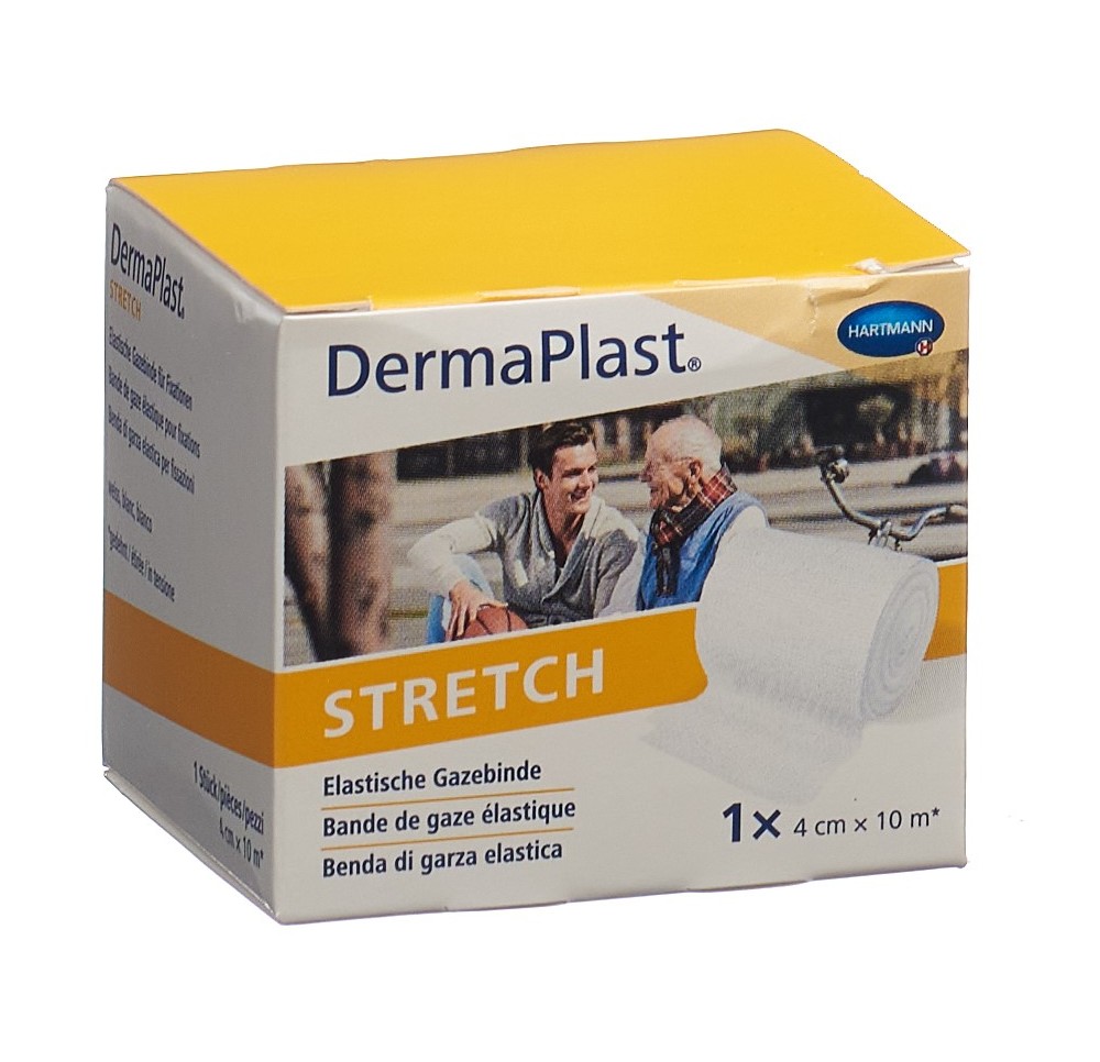 DERMAPLAST Stretch bande gaze 4cmx10m blanc