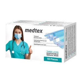 MEDTEX médical masque jeta type IIR EN14683 50 pce