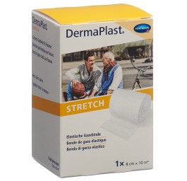 DERMAPLAST Stretch bande gaze élast 8cmx10m blanc