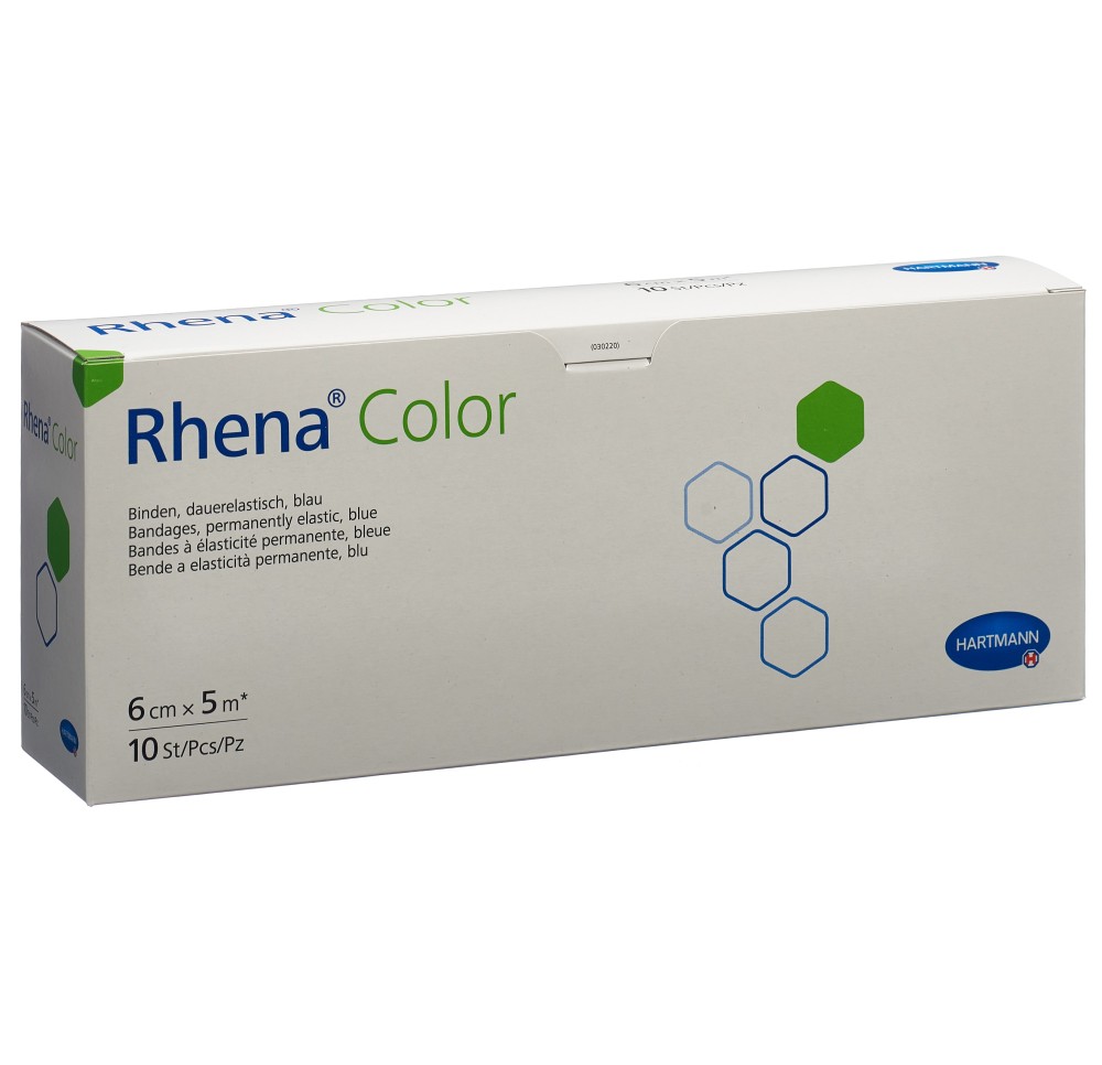 RHENA Color bandes élast 6cmx5m bleu ouv 10 pce