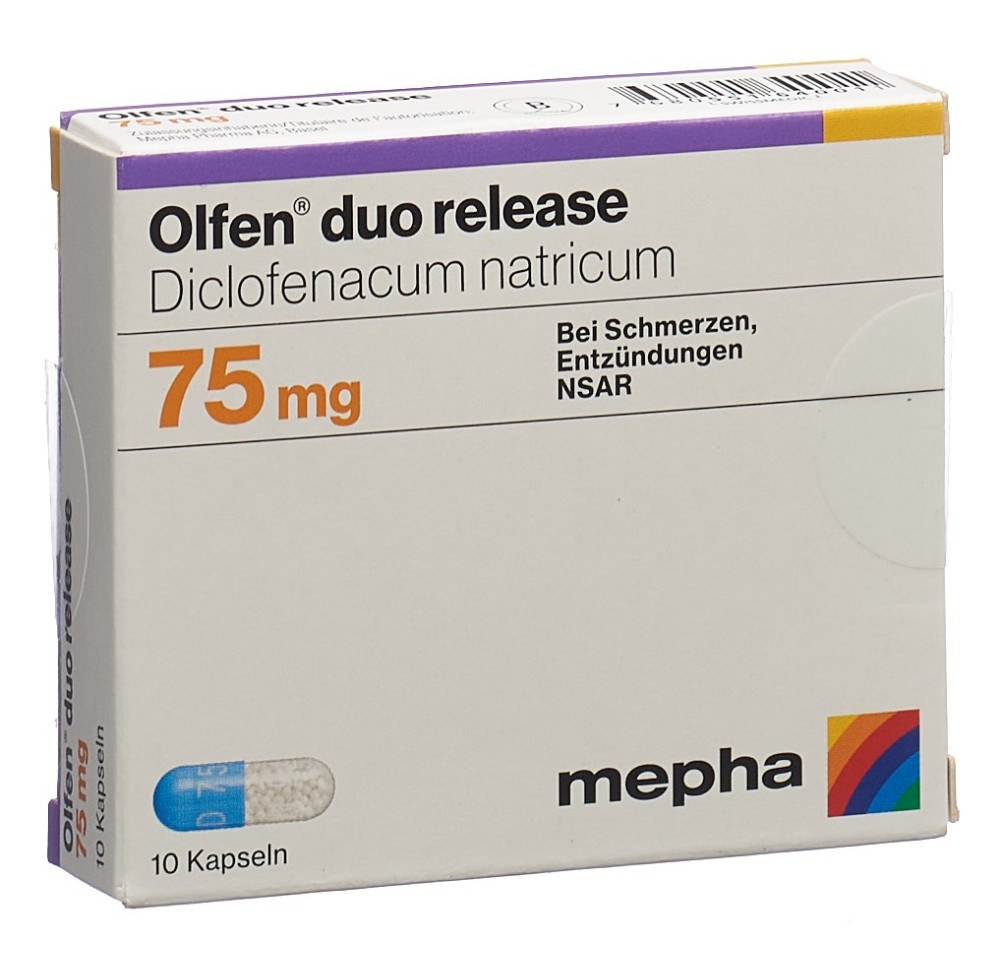 OLFEN duo release caps 75 mg 10 pce OLFEN duo release caps 75 mg 10 pce