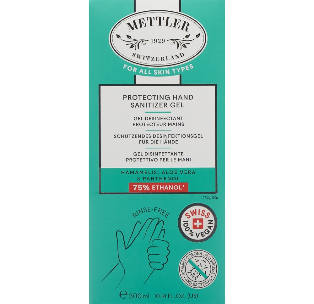 METTLER 1929 gel désinfectant protect mains 300 ml METTLER 1929 gel désinfectant protect mains 300 ml