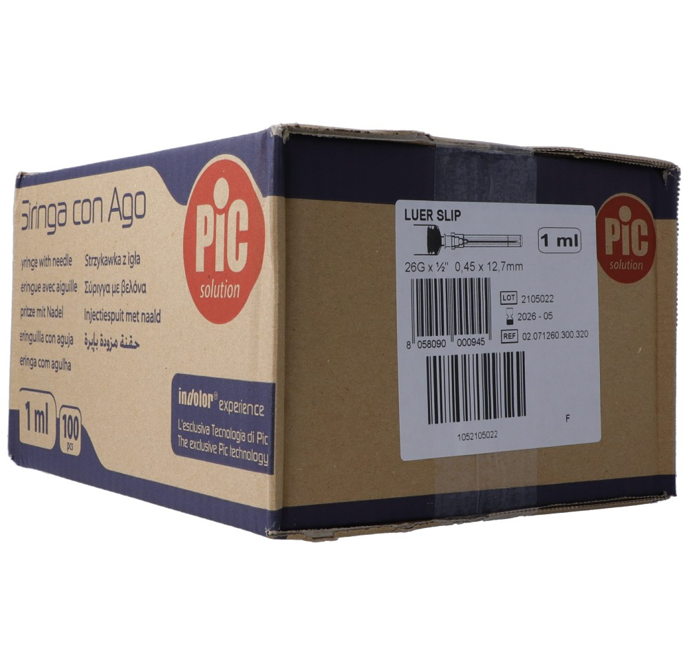 PIC SOLUTION seringue us un 1ml TUB luer 100 pce