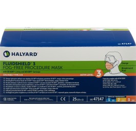 Halyard Fluid Shield Mask Fog Free 25 pce