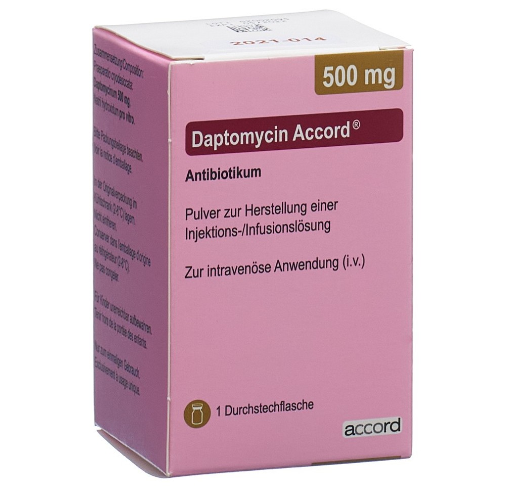 DAPTOMYCIN Accord subst sèche 500 mg flac DAPTOMYCIN Accord subst sèche 500 mg flac
