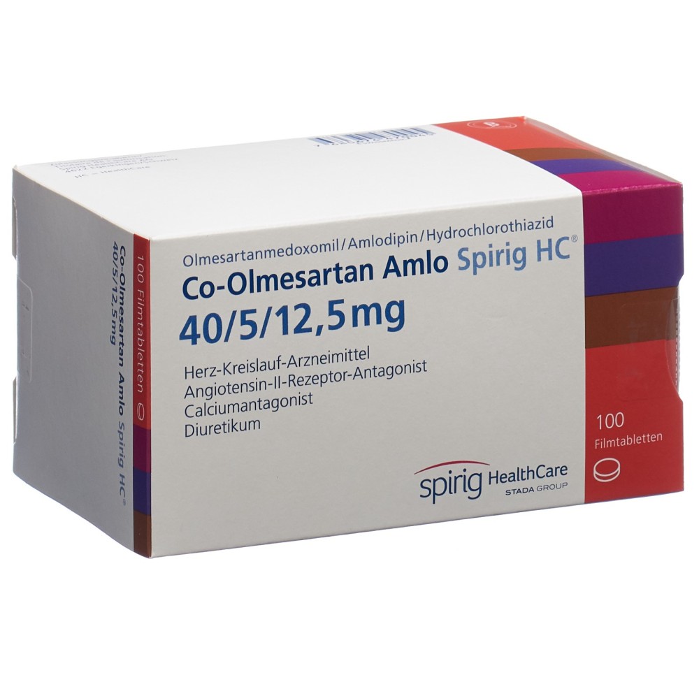 CO-OLMESARTAN AMLO Spirig HC 40/5/12.5mg 100 pce CO-OLMESARTAN AMLO Spirig HC 40/5/12.5mg 100 pce