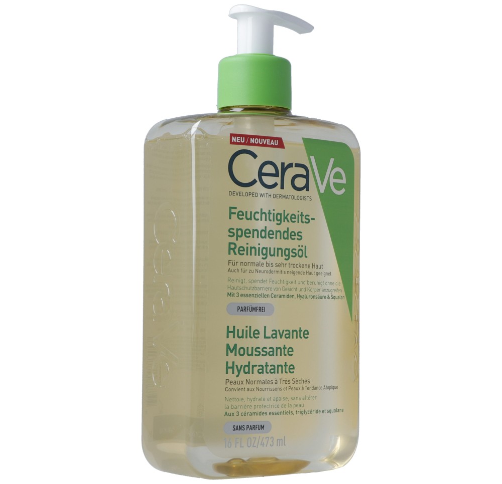 CERAVE Huile lavante hydra moussante dist 473 ml CERAVE Huile lavante hydra moussante dist 473 ml
