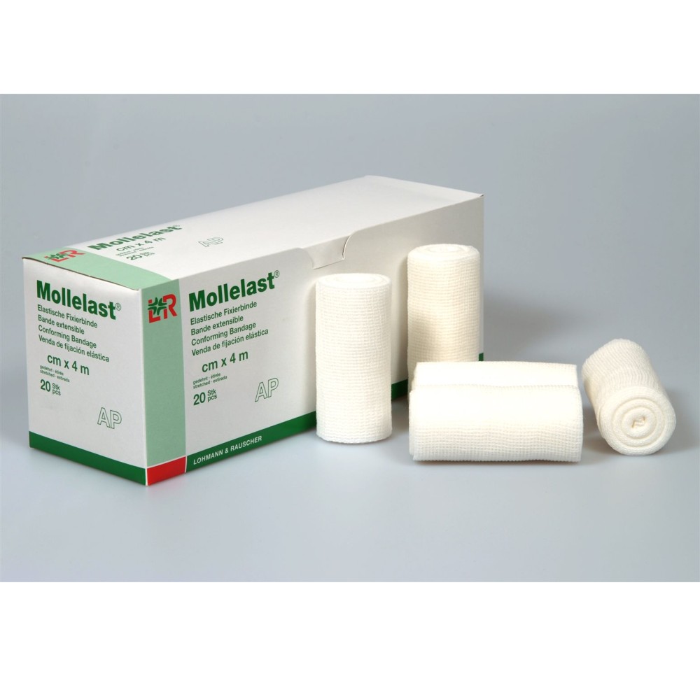 MOLLELAST bande fixat élast 12cmx4m blanc 20 pce