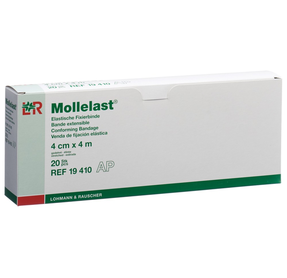 MOLLELAST bande fixat élast 4cmx4m blanc 20 pce MOLLELAST bande fixat élast 4cmx4m blanc 20 pce