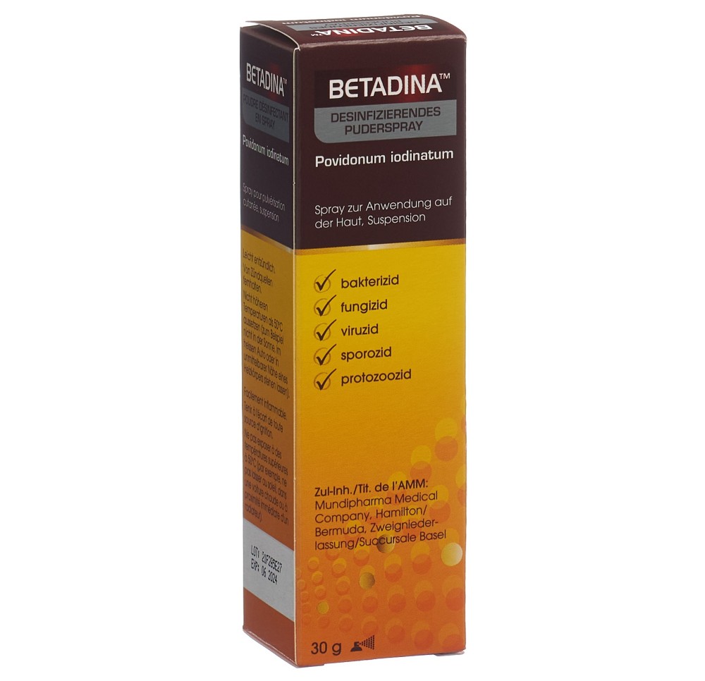 BETADINA poudre désinfectante en spray 30 g BETADINA poudre désinfectante en spray 30 g