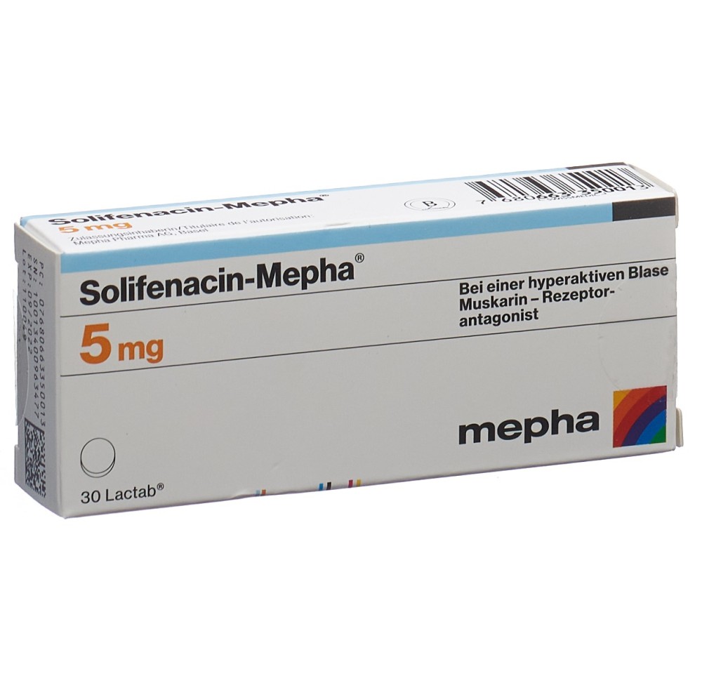 SOLIFENACIN Mepha cpr pell 5 mg 30 pce SOLIFENACIN Mepha cpr pell 5 mg 30 pce