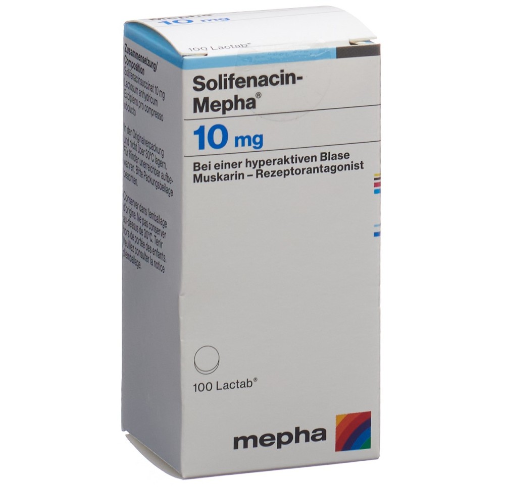 SOLIFENACIN Mepha cpr pell 10 mg bte 100 pce SOLIFENACIN Mepha cpr pell 10 mg bte 100 pce