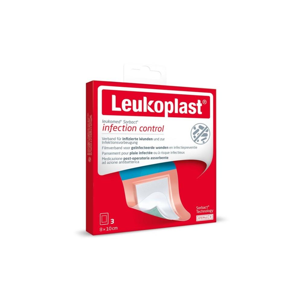 LEUKOPLAST Leukomed Sorbact 8x10cm 3 pce LEUKOPLAST Leukomed Sorbact 8x10cm 3 pce