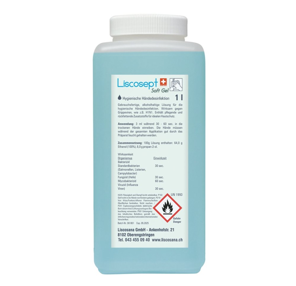 LISCOSEPT Soft Gel désinfect mains fl euro 1000 ml