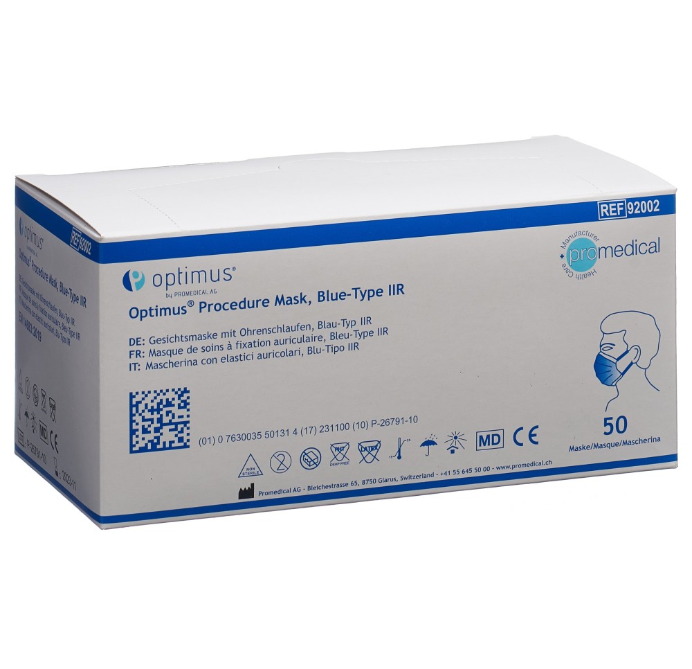 PROMEDICAL masque hygiène typ IIR bleu n st 50 pce