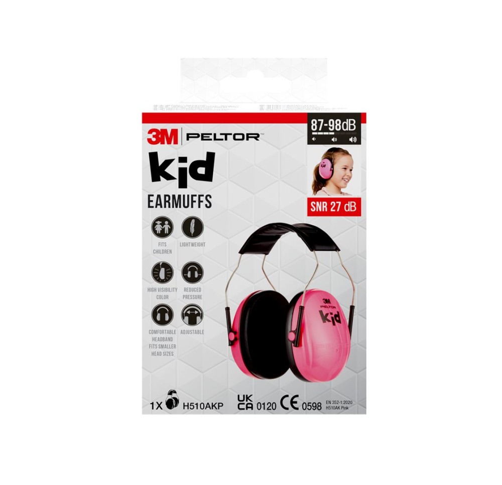 3M Peltor casque antibruit enfants rose