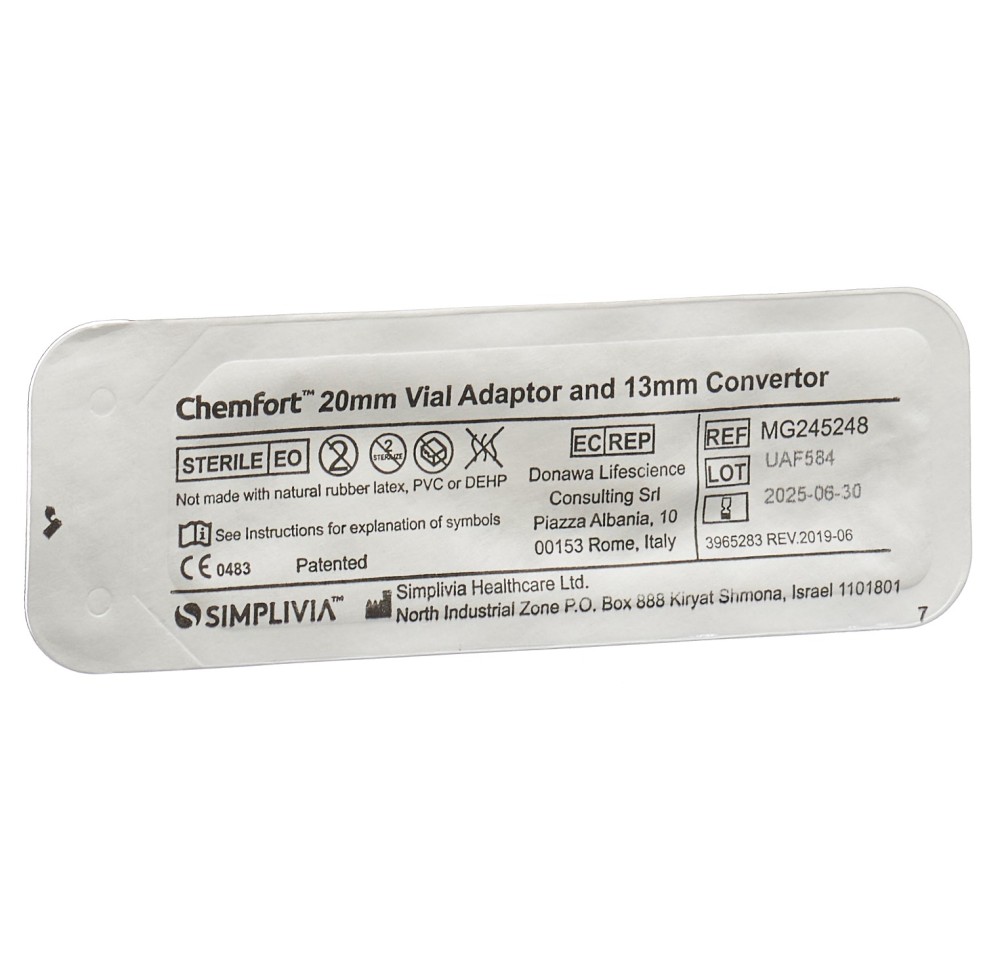 CHEMFORT Vial adaptateur 20mm convert 13mm 50 pce