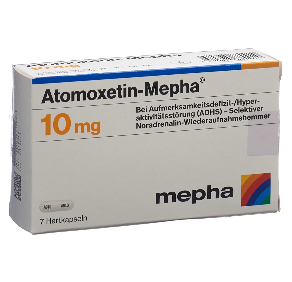 ATOMOXETIN Mepha caps 10 mg 7 pce ATOMOXETIN Mepha caps 10 mg 7 pce