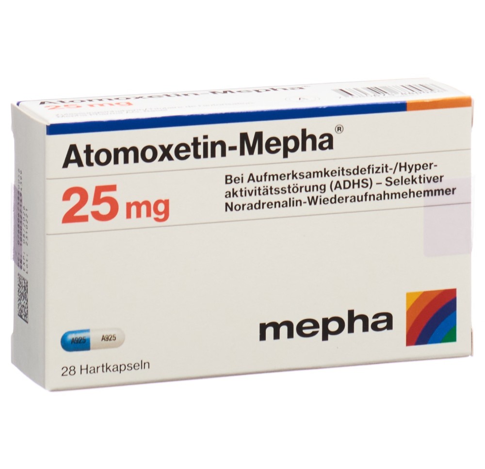 ATOMOXETIN Mepha caps 25 mg 28 pce ATOMOXETIN Mepha caps 25 mg 28 pce