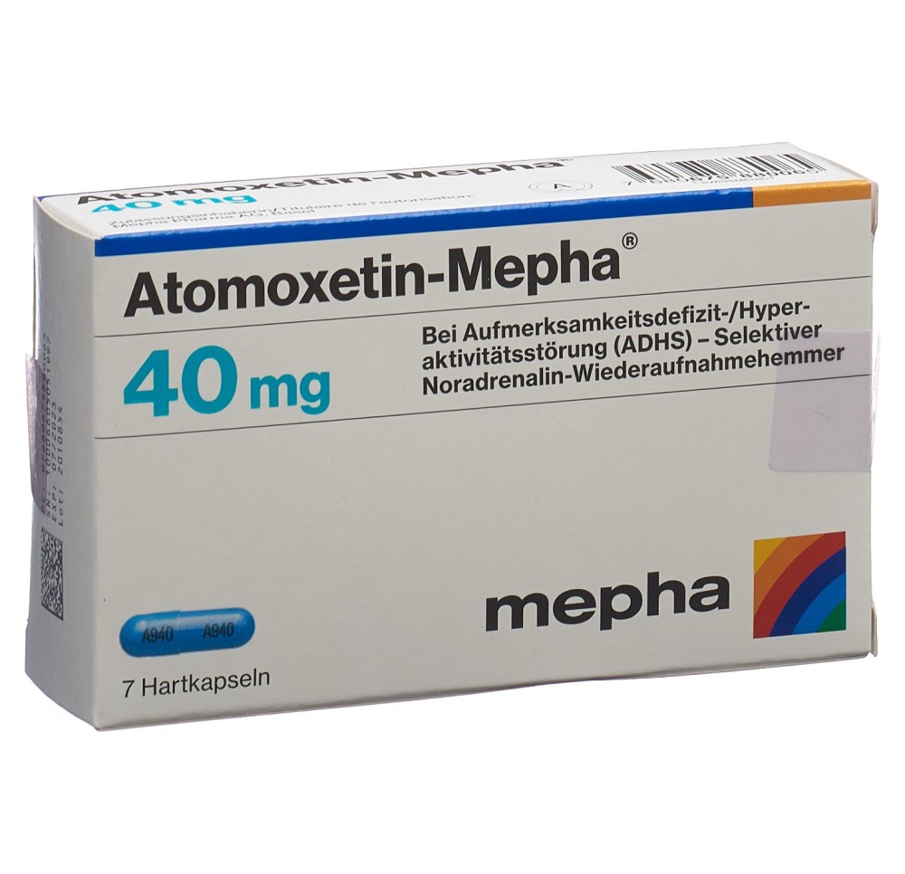 ATOMOXETIN Mepha caps 40 mg 7 pce ATOMOXETIN Mepha caps 40 mg 7 pce