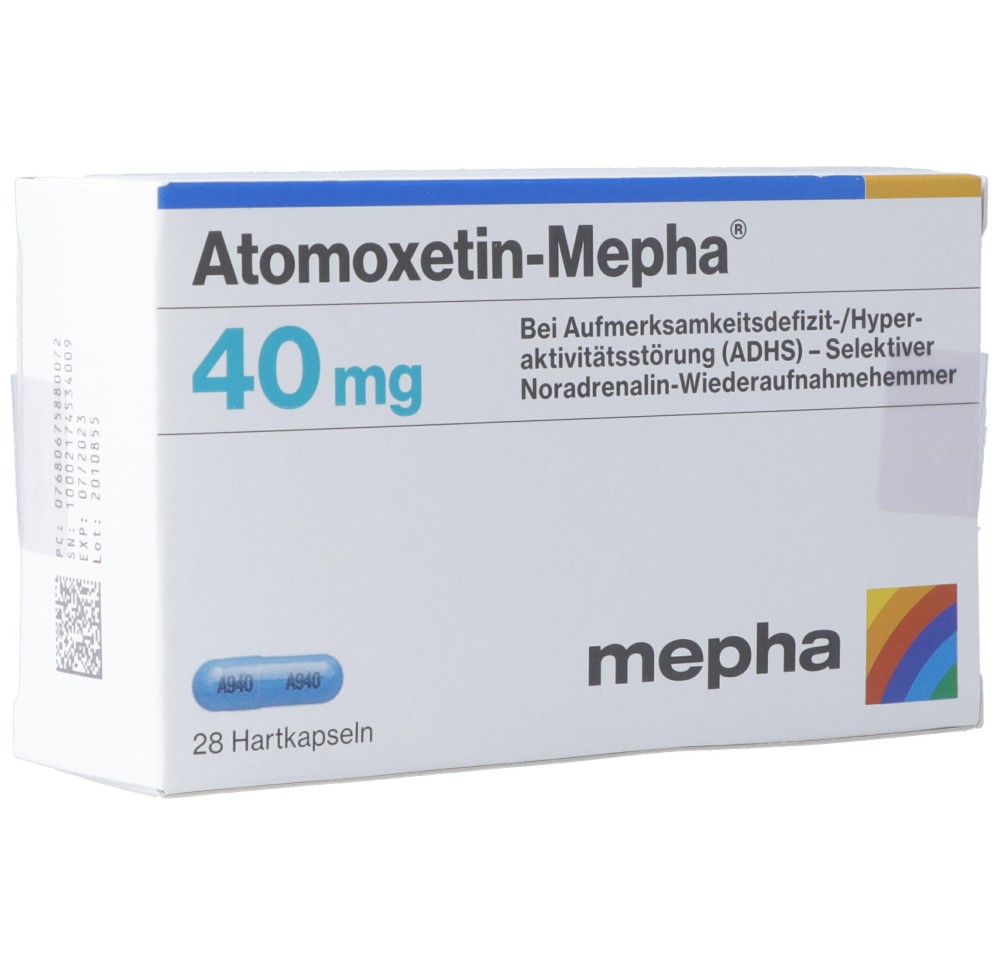 ATOMOXETIN Mepha caps 40 mg 28 pce ATOMOXETIN Mepha caps 40 mg 28 pce