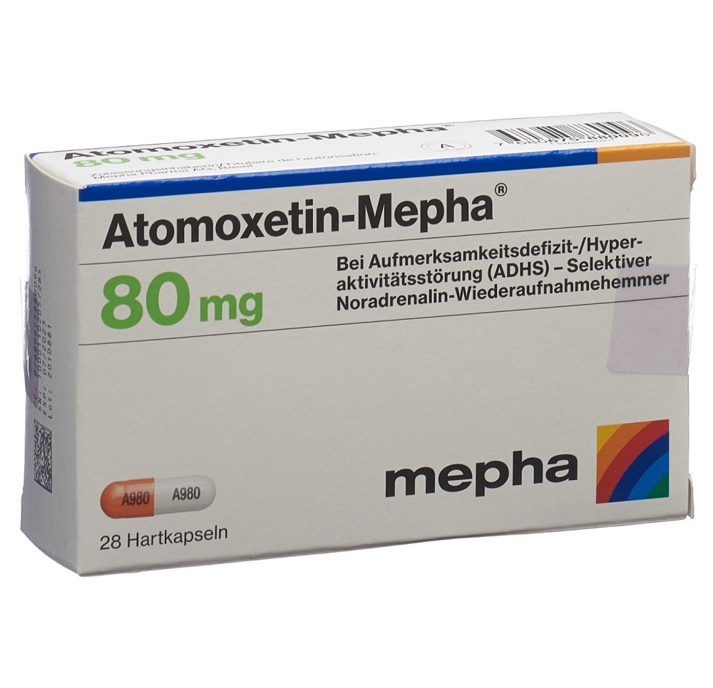 ATOMOXETIN Mepha caps 80 mg 28 pce ATOMOXETIN Mepha caps 80 mg 28 pce