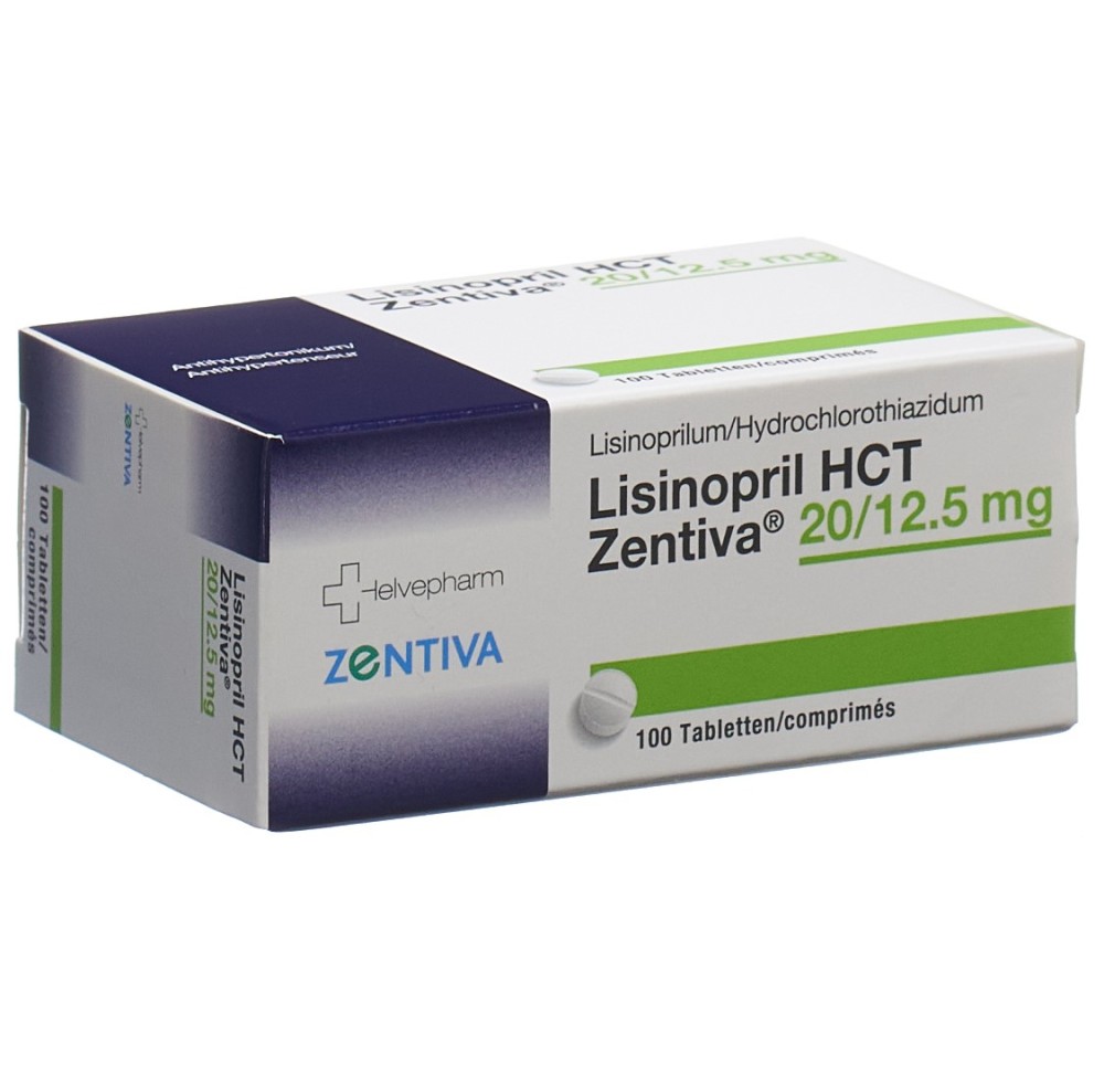 LISINOPRIL HCT Zentiva cpr 20/12.5 mg 100 pce LISINOPRIL HCT Zentiva cpr 20/12.5 mg 100 pce