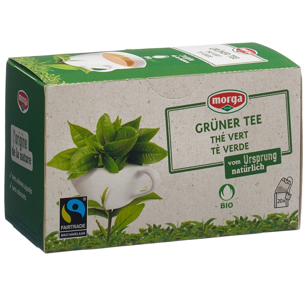 MORGA thé vert a/p bio fairtrade bourgeon 20 pce MORGA thé vert a/p bio fairtrade bourgeon 20 pce