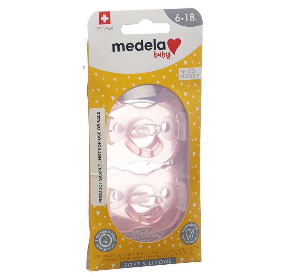 MEDELA Baby Sucette Soft Silicone 6-18 rose 2 pce