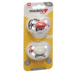 MEDELA Baby Sucette Day&Night 18+ Sig Love 2 pce
