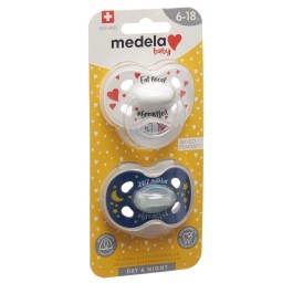 MEDELA Baby Sucette Day&Night 6-18 breastfed 2 pce