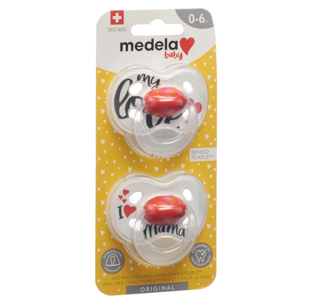 MEDELA Baby Sucette Original 0-6  Sig Love 2 pce